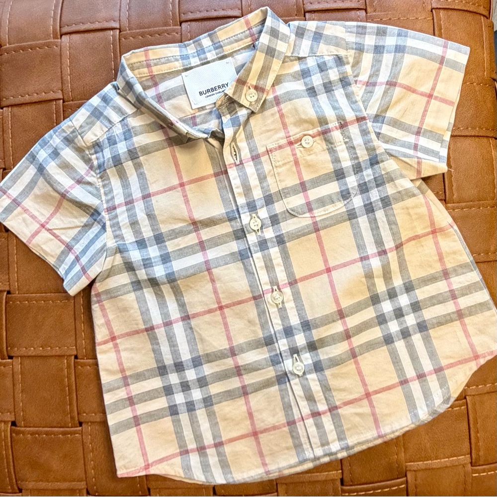 Burberry Kids Checkered Shirt - 9 months